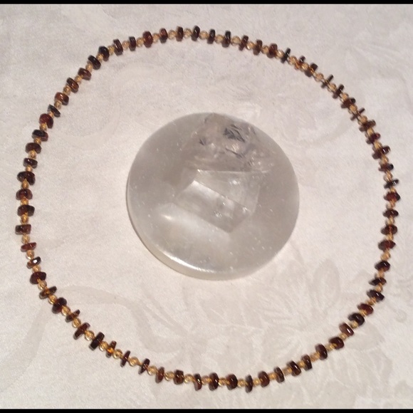 Amber and citrine ⭐️ hand-knotted necklace ⭐️ 26” - Picture 2 of 4